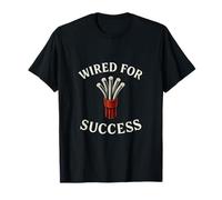 Wired for Success Electrician Cable Bundle Design T-Shirt