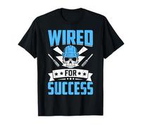 Wired for Success Electrician Skull Hard Hat T-Shirt