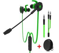Wired Gaming Earphone with Adjustable Mic for PS4, Xbox, Laptop Computer, Cellphone, DLAND E-sport Earbuds with Portable Earphone Bags, Soft Design, Inline Controls for Hands-freeCalling. (Green)