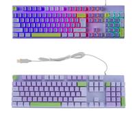 Wired Gaming Keyboard, Mechanical Gaming Keyboard, Computer Keyboard with Backlit, Big Letter Keyboard, No Delay, Elevated Design, 26 Keys (Roland Purple)