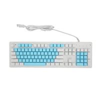 Wired Gaming Keyboard, USB Wired Basic 104 Keys Mechanical Switch Keyboard, RGB Backlit 4.9ft Cable Wired Keyboard for Desktop Laptop Computer (Red Switch(Blue White Keycaps))