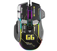 Wired Gaming Mouse, Macro Programmable, Ergonomic Design, RGB Backlight, 128000 DPI, Ideal for Laptop and PC, Mechanical Mice