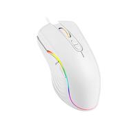 Wired Gaming Mouse, RGB Gaming Mice Ergonomic LED Backlit USB Gamer Mouse Computer Laptop PC, for Windows Mac Linux OS, White