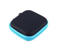 Wired Headphone Case Durable Polyethylene Portable Protective Storage Pouch Organizer for Earphones Earbuds Key Data Cable Blue 70x70x20mm