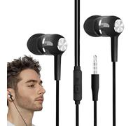 Wired Headphones Ear Phones with Cord and Microphone | 3.5mm Jack Corded Noise Cancelling Earphone for Workout School Studio Recording Game Travel Music Production