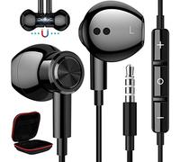 Wired Headphones for Xiaomi Poco X6 X5 Pro Redmi Note 13 12 11 Pro 5G, Magnetic Stereo Noise Cancelling 3.5 mm Jack Headphones with Microphone for Samsung Galaxy M53 M13 iPad iPhone 6 OPPO MP4