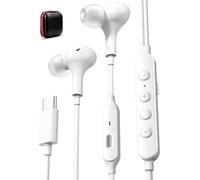 Wired Headphones USB C Plug in Ear Buds with 5 Sound Effects - Stereo Bass Music Corded Earphones Earbuds with Mic for Apple iPhone 16 Pro Max 16e 15 for Samsung S25 S24 S23 for Google Pixe 10 White