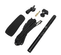 Wired HighSensitivity Black Recording Microphone Mini Portable Mic for Interviews, Suitable for Outdoor Celebrations, 5-10mv/pa Sensitivity, Hot Shoe Seat (Black 28cm)