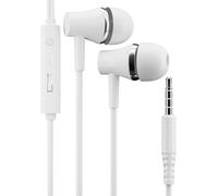 Wired In-Ear Headphones with Microphone & Manual Volume Slider, Noise Isolating Earbuds with Soft Silicone Tips, 3.5mm Jack Wired Earphones for iPhone, Samsung, Computer, Laptop, Gaming, Sports
