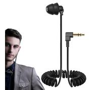 Wired In-Ear Earphones - Stereo Acoustic Isolation Earphones with 3.5mm Plug | Single Side Design Spring Earpiece for Smartphone, MP3 Players, Travel Music, Spost