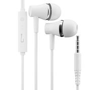 Wired In-Ear Headphones with Microphone & Manual Volume Slider, Noise Isolating Earbuds with Soft Silicone Tips, 3.5mm Jack Wired Earphones for iPhone, Samsung, Computer, Laptop, Gaming, Sports