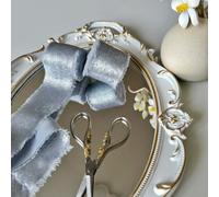 Wired Iridescent Craft Ribbon Lace Chiffon Silk 리본 Wedding Christmas Decoration Hand Torn Raw Edge Bouquet Bridal Packaging-7-5 Meters