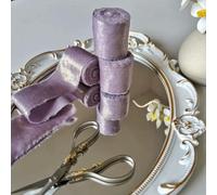 Wired Iridescent Craft Ribbon Lace Chiffon Silk 리본 Wedding Christmas Decoration Hand Torn Raw Edge Bouquet Bridal Packaging-6-5 Meters