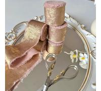 Wired Iridescent Craft Ribbon Lace Chiffon Silk 리본 Wedding Christmas Decoration Hand Torn Raw Edge Bouquet Bridal Packaging-11-5 Meters