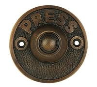 Wired Iron Circular Doorbell Chime Push Button in Oil Rubbed Bronze Finish Vintage Decorative Door Bell with Easy Installation
