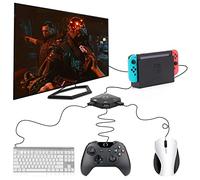Wired Keyboard and Mouse Adapter for Nintendo Switch/PS4/PS3/Xbox One/Xbox 360 Host Series, LED Indicator USB Connection Game Console Mouse and Keyboard Converter