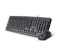 Wired Keyboard and Mouse Set - USB 1000 DPI Optical Mouse And Mechanical Keyboard Combo for Desktop, Laptop, Home Computer - Black Mouse & Qwerty UK English Layout Keyboard Mouse Combo