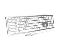 Wired Keyboard for Mac,Plug Play Full Size USB Wired Computer Keyboard,Compatible Apple Keyboard with 20 Multimedia Shortcut Keys, Caps Indicator,Spill-Resistant,Anti-Wear Letters,for All Mac Devices