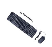 Wired Keyboard-Mouse Combo, Rugged Durable USB Interface Ergonomic Design 1000DPI Arc Angle Wired Keyboard Mouse for Desktop Computer for Laptop