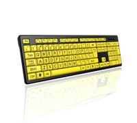 Wired Keyboard - Yellow Large Character Keyboard for Elderly,High CompatibiliUSB Plug-and-Play Large Key Design, High Contrast, Quiet Typing, Splash-proof and Fast Transmissfor Elder Visually