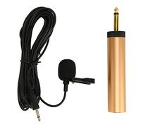 Wired Lavalier Microph, 6.4ft Omnidirectional Clip On Lapel Mic with 3.5mm Jack and 6.5mm Adapter, Portable Condenser Microph for Recording, Interviews, and Presentations