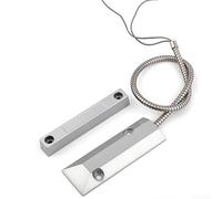 Wired Magnetic Sensor for Garage Door and Gate Security with For Normally Closed and For Normally Open Contact Options, Suitable for Multiple Alarm Setups (Normally Closed)