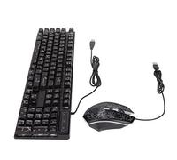 Wired Mechanical Keyboard and Mouse Combo,Good Resilience Crack Gaming Keyboard,104 Keys Backlit USB Keyboard for Gamer Computer Laptop