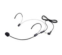 Wired Microphone Headset 3.5mm Headworn Mic Detachable Condenser Dual Hook for Studio Voice Amplifier, Teachers, Presenters (Black)