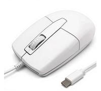 Wired Mouse USB C Low Noise Click Optical Type-C Mice with 1.5 m Cable 1000 D-PI 3 Buttons Ergonomic Mouse for Right and Left Handed Users for PC Computer Laptop Desktop Mac Mobile Phones White