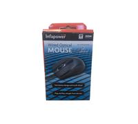 Wired Optical Mouse Black USB-A Plastic Slim Mini Compact 3-Button Plug and Play