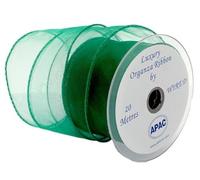 Wired Organza Ribbon Roll in 30mm, 50mm & 70mm Widths - Sheer Chiffon Craft Ribbon for Christmas Tree, Wreath Making, Gift Wrapping, Bows & Wedding Decor (Emeral Green, 70mm)