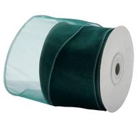 Wired Organza Ribbon Roll in 30mm, 50mm & 70mm Widths - Sheer Chiffon Craft Ribbon for Christmas Tree, Wreath Making, Gift Wrapping, Bows & Wedding Decor (Hunters Green, 70mm)