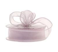 Wired Organza Ribbon Roll in 30mm, 50mm & 70mm Widths - Sheer Chiffon Craft Ribbon for Christmas Tree, Wreath Making, Gift Wrapping, Bows & Wedding Decor (Pale Pink, 30mm)