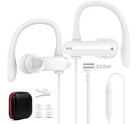 Wired Over Ear Earbuds with Microphone Ear Hook,3.5mm Sport Headphones Wrap Around Ear Buds Wired for iPad iPod Cellphones 3.5mm Plug in Headsets for Samsung A15 A14 MP3 MP4 Switch Running,White
