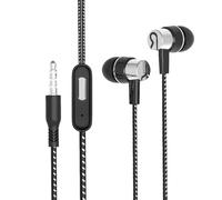 Wired Phone Earbuds - HighQuality Ear Headphones, Corded Portable Earphones Microphone | Sweat Proof Durable Design, Comfortable Wired Earbuds For Music Lovers Walking Jogging Travel Airplanes Daily