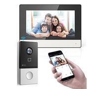 Wired PoE IP Video Intercom Kit Door Phone/Bell 7-inch Colorful TFT Screen 2MP Video Doorbell Camera with Two-Way Audio, 2.4GHz WiFi, Night Vision, Compatible with Connect APP, KIS603-P