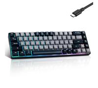 Wired Portable 60% Mechanical Feeling Gaming Keyboard,RGB LED Backlit Compact 68 Keys Mini Wired Office Keyboard for Windows Laptop PC Mac Gamer, Typist, Travel on Business Trip-Grey and Black
