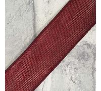 Wired Real Hessian Ribbon 38mm Wide Burlap Jute - 1M Lengths (Burgundy)