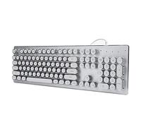 Wired Retro Gaming Mechanical Keyboard Key Click with Mixed Light for Computer Accessory (White)