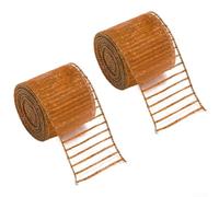 Wired Sheer Organza Christmas Ribbon with Glitter Detail, Suitable for Wrapping, Tree and Floral Decorations, and General Holiday Crafting, Comes in 2 Rolls (Copper)