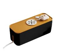 Wired Storage Box | Cable Management Box | Stripe Power Organizer | Cell Phone Cord Organizer | Home Organization, Non-Slip Charger Storage Case, Black, Se référer au descriptif, Refer to description