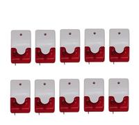 Wired Strobe Siren Alarm DC5V to 15V 12V Home Sound and Red Flash Horn Alarming Security Indoor(10pcs)
