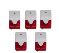 Wired Strobe Siren Alarm DC5V to 15V 12V Home Sound and Red Flash Horn Alarming Security Indoor(5pcs)