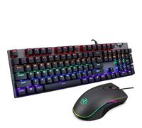 Wired Tastiera da gioco meccanica e A867 Mouse 104 Tasti blu Interruttore RGB retroilluminato per il gioco del computer portatile del PC