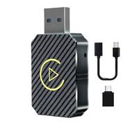 Wired To Wireless Carplay & Android Auto Smart Mini Box USB Plug and Play Wireless Adapter Bluetooth-Compatible 5.0 WiFi OTA Online Upgrade for Factory Wired Carplay Android Auto Cars (Silver)