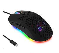 Wired USB C Gaming Mice,Lightweight Honeycomb Shell,7 Programmable Buttons,7200DPI,5 RGB Backlit for Apple MacBook Pro 2017/2016,MacBook,Chromebook,Windows PC,Computer or Laptops with Type C Port