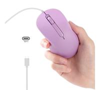 Wired USB C Mouse, Type C Wired Mice with 3 Buttons, Ergonomic, Silent, Lightweight and Portable,Compatible with Laptop, Macbook, Mac, Windows,PC,Desktop,Notebook,Phone,Tablet, 4.9 Ft Cable, Purple