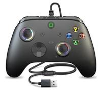 Wired X box One Controller, 9.8FT/3M Cable Game Remote for X-box Series and PC & Steam Platforms with Dual-Vibration, Turbo, Programmable, RGB LED Light and 3.5mm Jack, Firmware Upgrade Required
