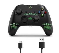 Wired Xbox 1 Controller, USB Steam PC Game Remote with LED Color Light, Programming Buttons, Audio Jack, Turbo Button, Compatible Xbox-one Gamepad need to Upgraded by Yourself