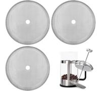 Wiredock French Press Replacement Cafetiere Filter Mesh Screen Coffee French Press Filters 4 Inch Stainless Steel Reusable Mesh Filter for 8 Cup/ 34 OZ/ 1000 ml Coffee Tea Makers (3 Packs)|SH095
